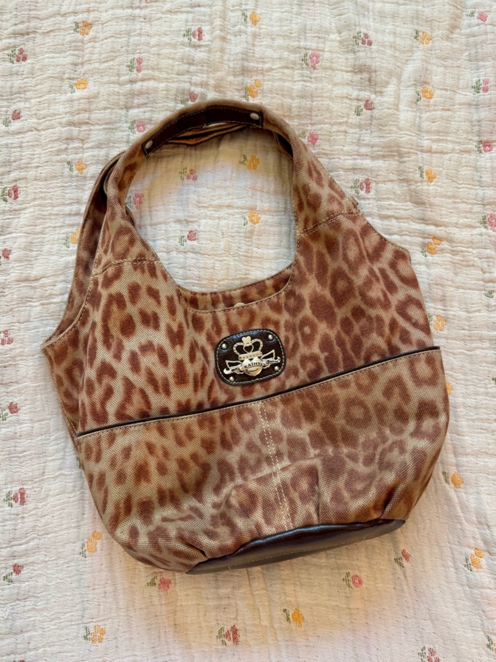 Kathy Van Zeeland Leopard Print Shoulder Bag - Brown/Tan